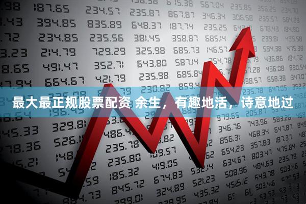 最大最正规股票配资 余生，有趣地活，诗意地过